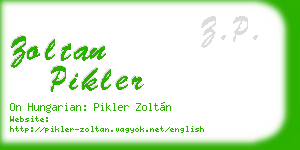 zoltan pikler business card
