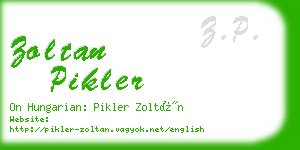 zoltan pikler business card